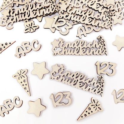 Schulkind Einschulung Holz Konfetti Set für Mädchen Junge