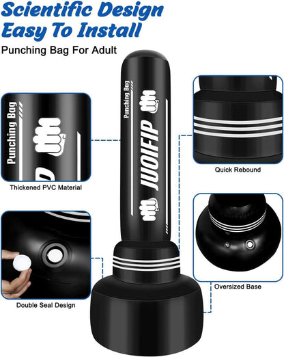 180cm Schwerer Freistehender Boxsack Aufblasbarer Kickboxsack MMA Muay