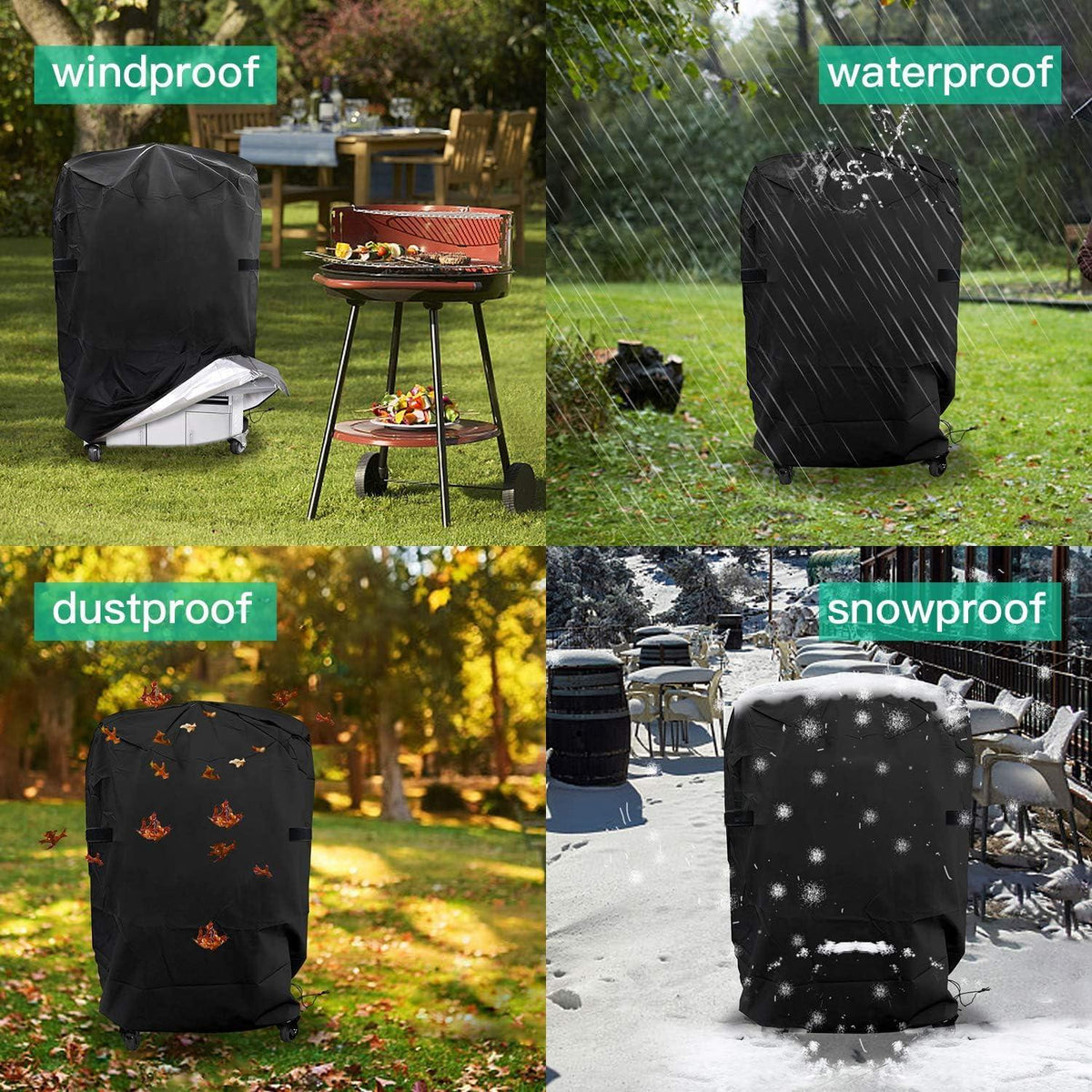 Wetterfeste Grillabdeckung für Kugelgrill 77x90 cm Oxford