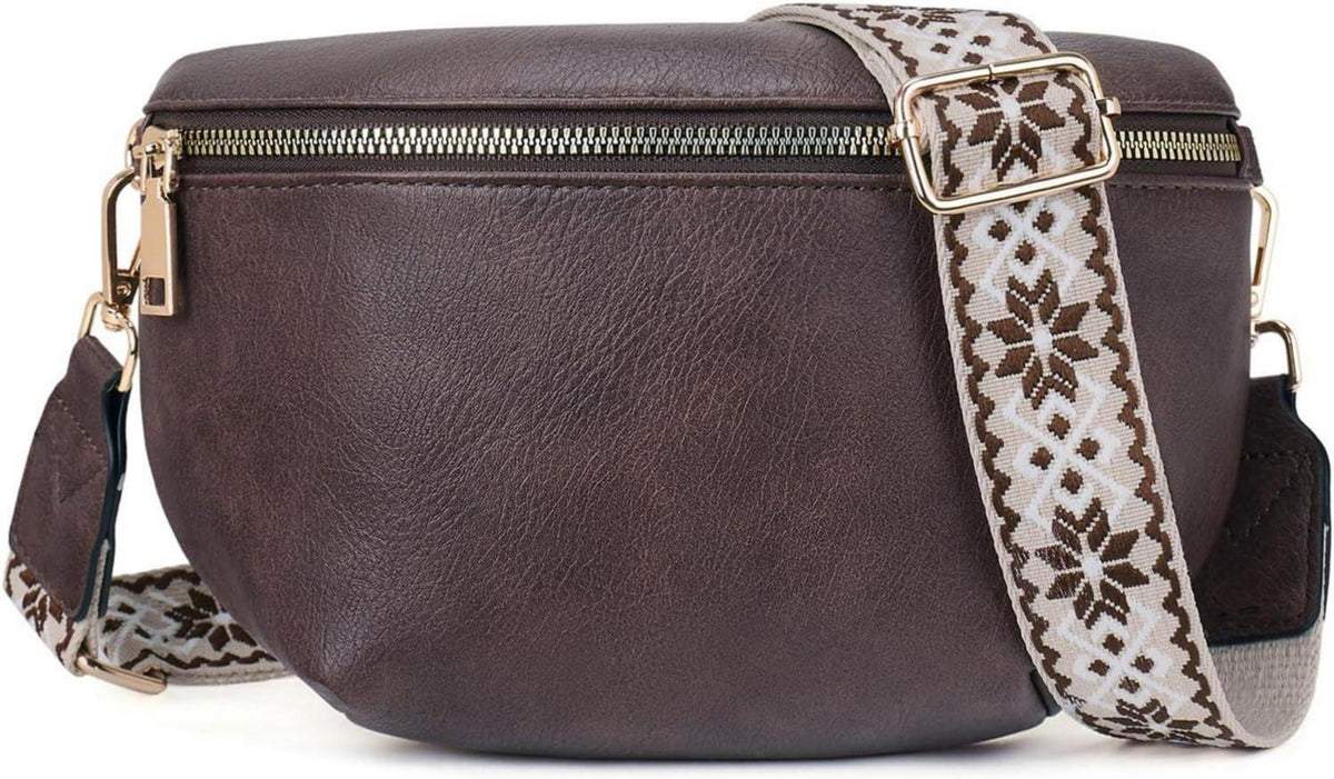 Damen Umhängetasche RFID Blockierung PU Leder Crossbody Bag