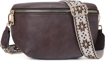 Damen Umhängetasche RFID Blockierung PU Leder Crossbody Bag