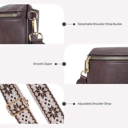 Damen Umhängetasche RFID Blockierung Crossbody Bag 2 Fächer