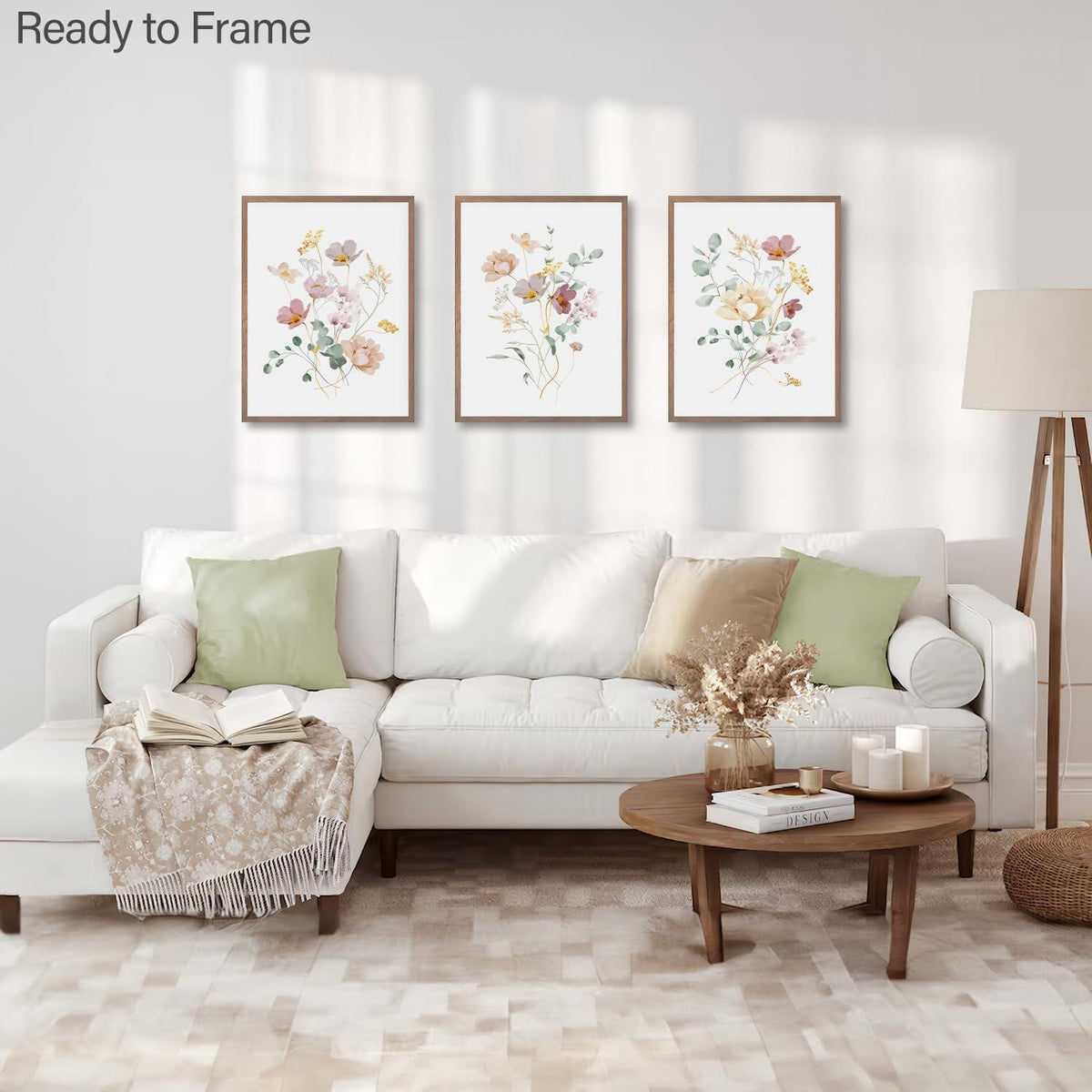 Aquarell Blumen Wandbilder 30x40 cm 3er Set Wohnzimmer Schlafzimmer Dekor