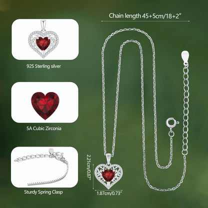 Lebensbaum Herz Kette Damen 925 Sterling Silber Geburtsstein