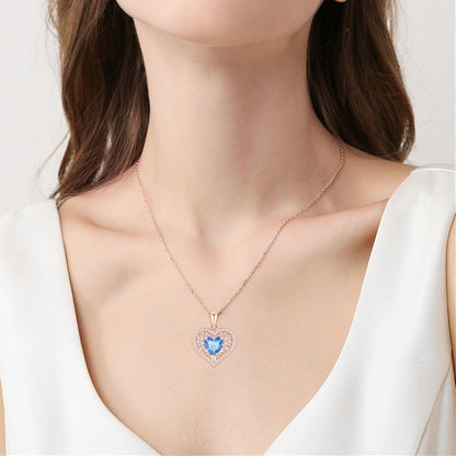 Lebensbaum Herz Kette Damen 925 Sterling Silber Geburtsstein