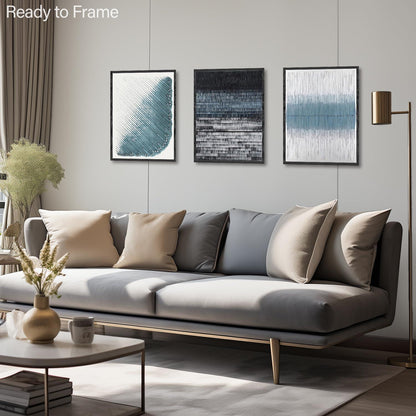 Abstrakte Marineblaue Kunstdrucke Poster Set 30x40 cm ohne
