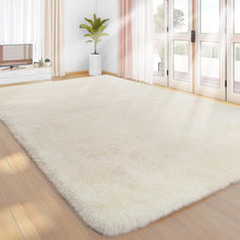 Hochflor Teppich Creme 160x230 – Flauschiger Wohnzimmerteppich