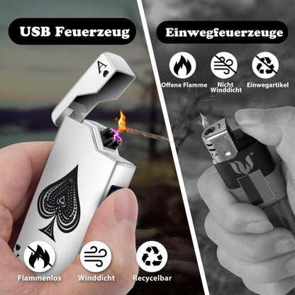 Elektrisches Lichtbogen Feuerzeug USB Aufladbar Sturmfeuerzeug Winddicht Plasma