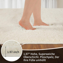 Hochflor Teppich Creme 200x300 Waschbar Anti-Rutsch Moderne