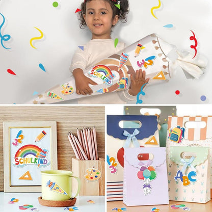 Einschulung Deko Konfetti Set 60-teilig ABC 123 Schule Mädchen Junge