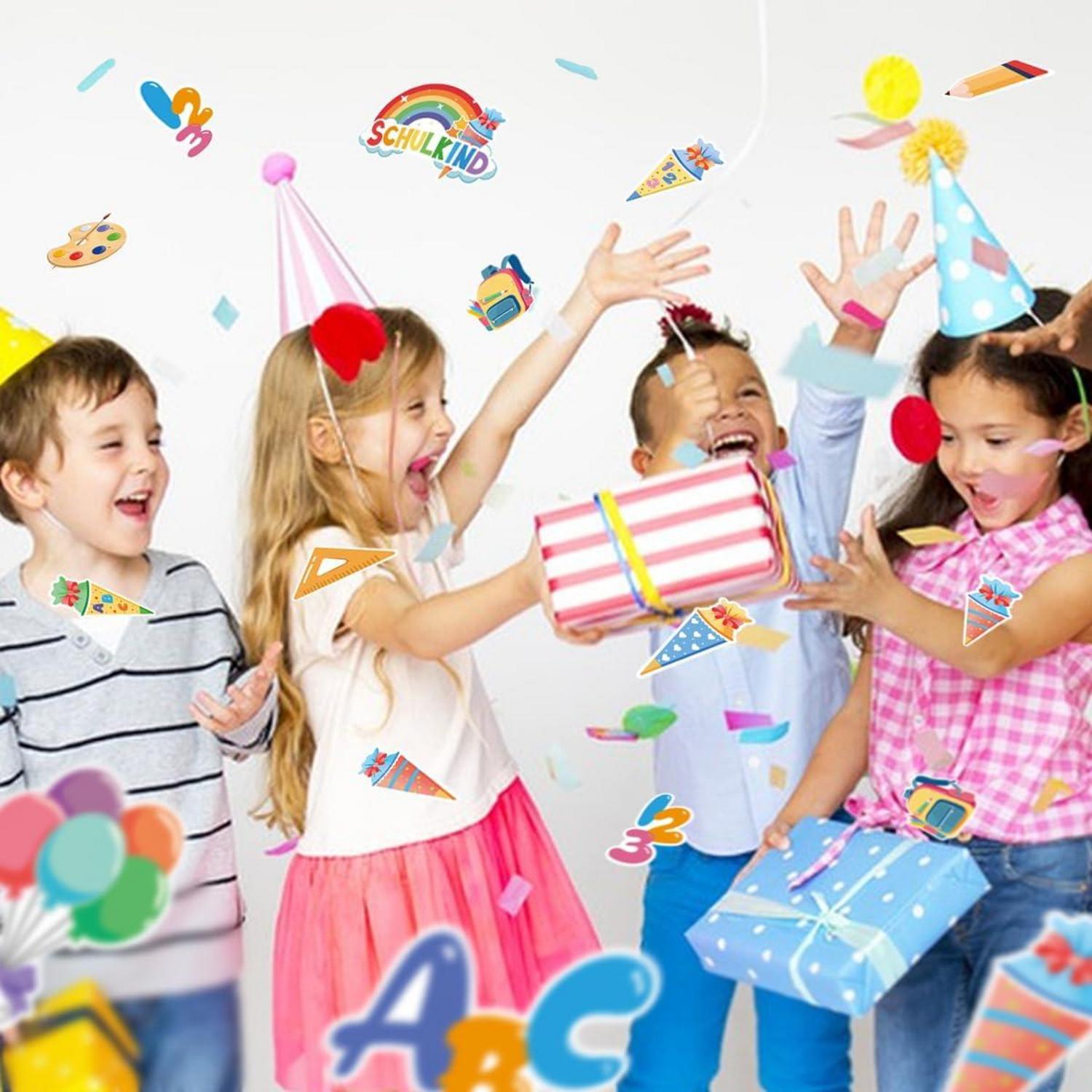 60 Stück Einschulung Deko Konfetti ABC 123 Tischdeko Schule Mädchen Junge