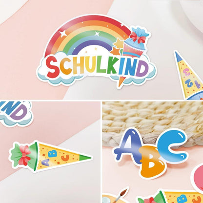 60 Stück Einschulung Deko Konfetti ABC 123 Schultüte Tischdeko Mädchen Junge