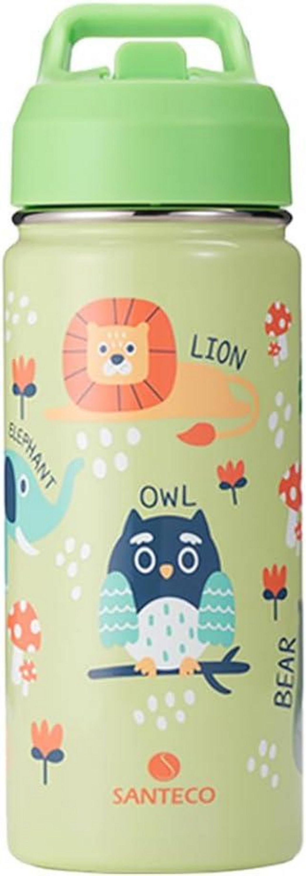 Trinkflasche Kinder Edelstahl 500ml Strohhalm Auslaufsicher