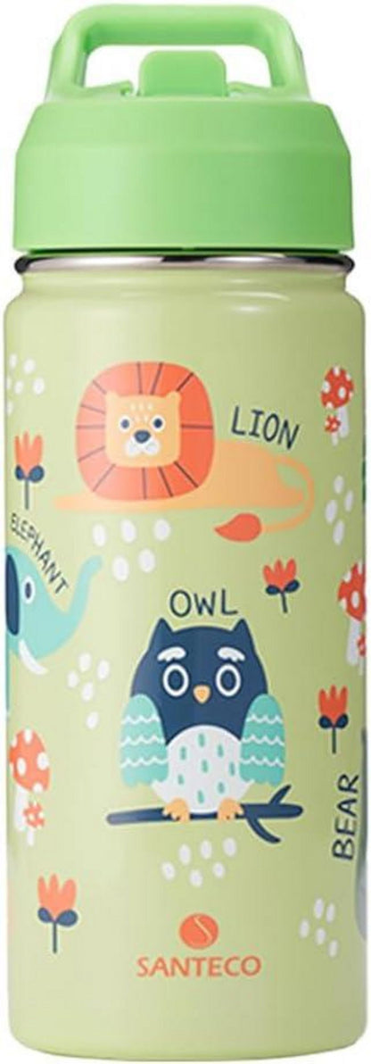 Trinkflasche Kinder Edelstahl 500ml Strohhalm Auslaufsicher