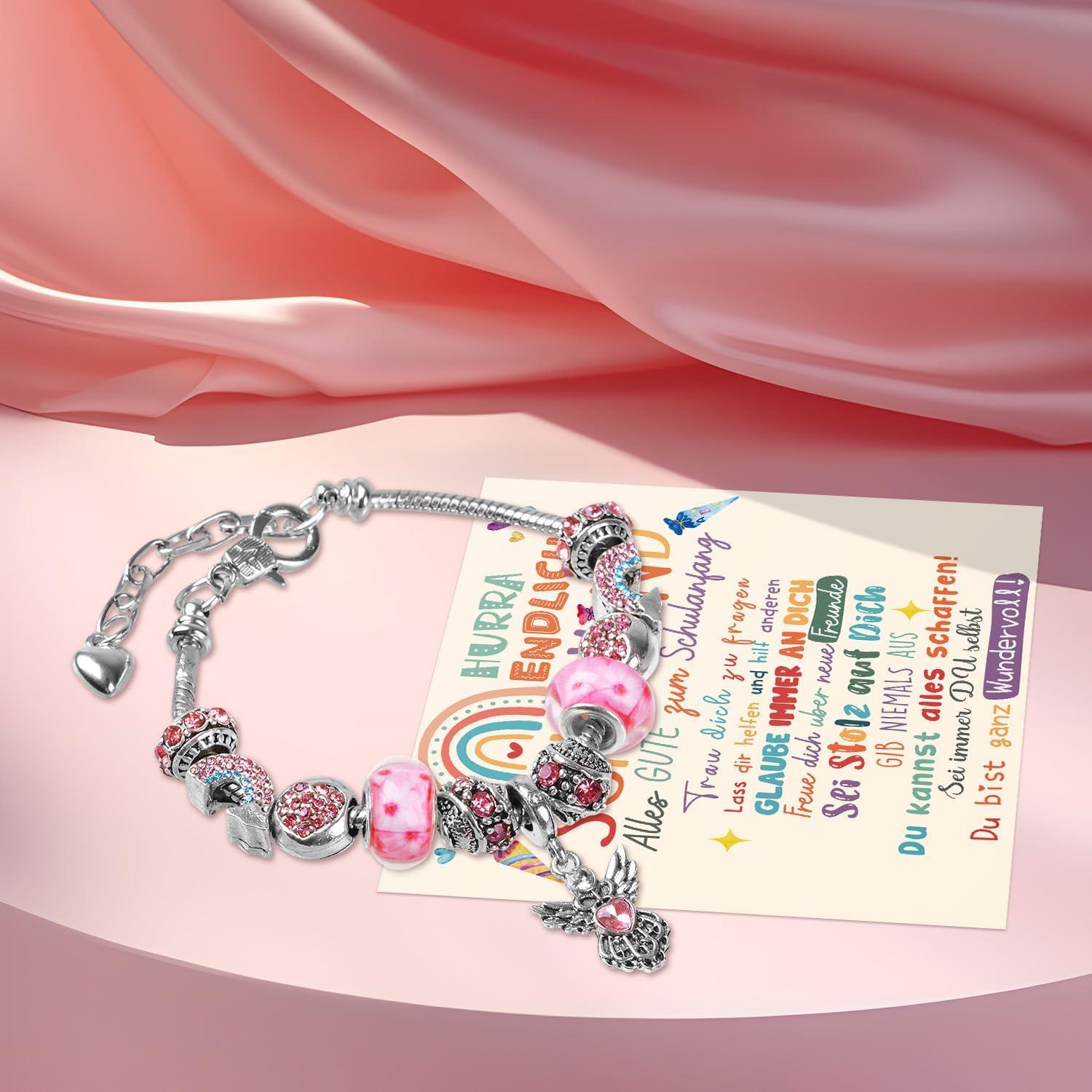 Einschulung Geschenk Mädchen Armband 2024 Schulkind Schulanfang Rosegold