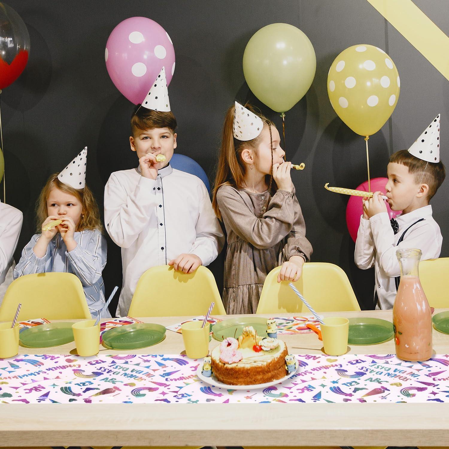 Einschulung Tischläufer 5Mx Tischband Schulanfang Junge Mädchen_ABC Regenbogen
