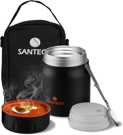 Isolierter Thermobehälter für Essen 500ml Edelstahl mit Löffel und