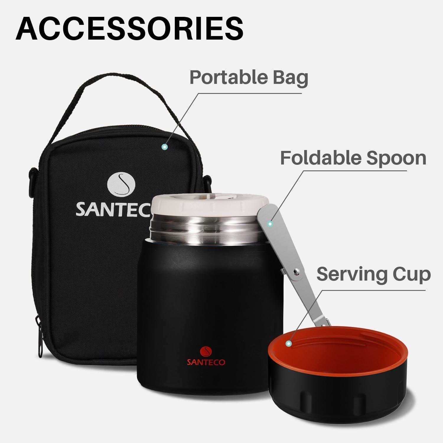 Isolierter Thermobehälter für Essen 500ml Edelstahl mit Löffel und