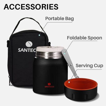Isolierter Thermobehälter für Essen 500ml Edelstahl mit Löffel und