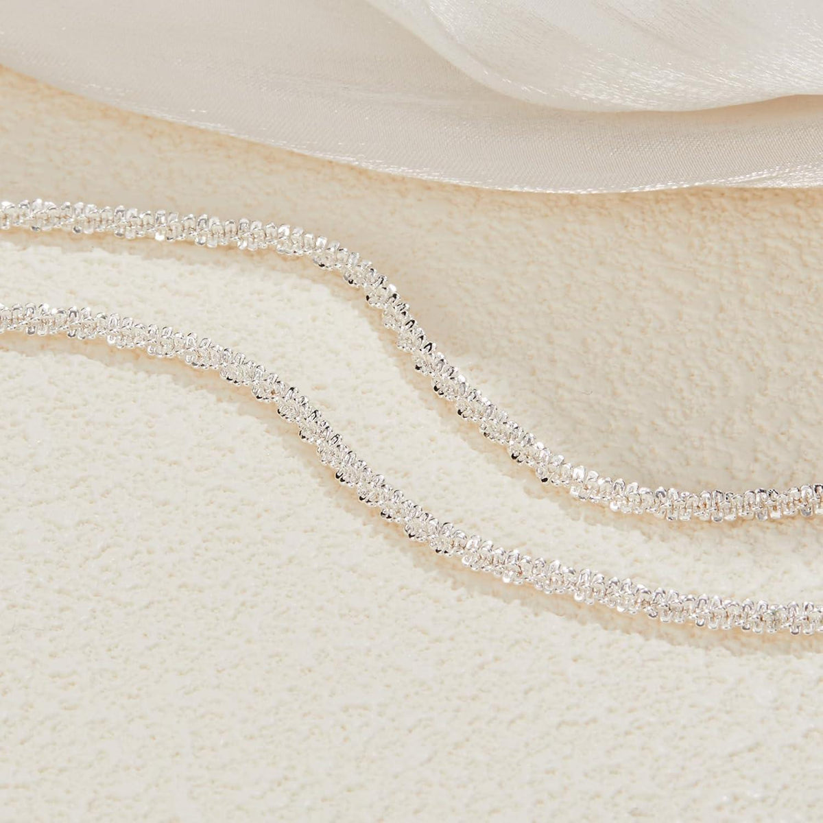 Kenivira Silber Kette Layered Halsketten Dainty Choker Shine Schmuck