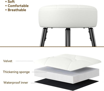 Barhocker 2er Set für Kücheninsel 67cm Weiß Modern Kunstleder