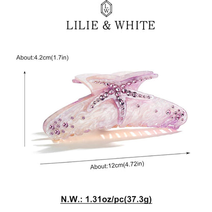 LILIE&WHITE Damen Haarspange Seestern Rosa Strass