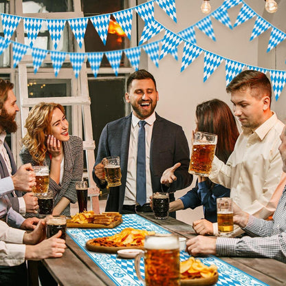 Oktoberfest Deko Set Tischläufer Wimpelkette Bayernstil