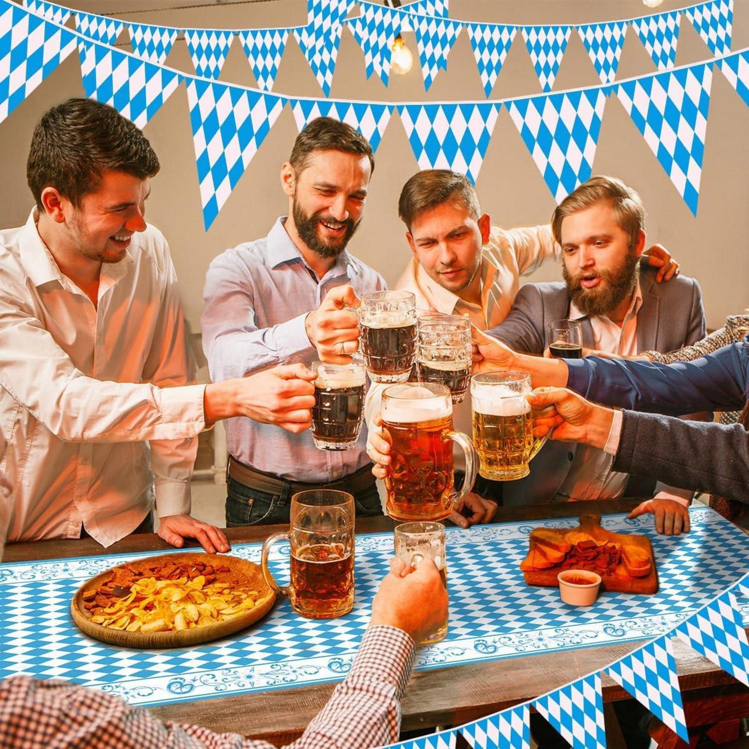 iZoeL Oktoberfest Deko Set Tischläufer 30m Bayrische Girlande Wimpelkette