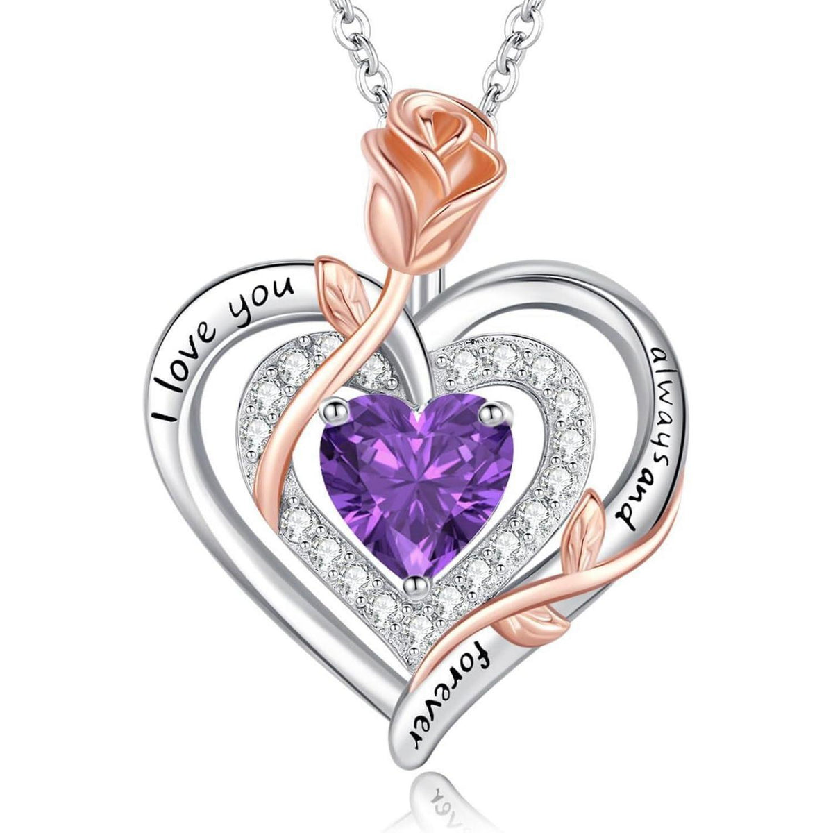 Silber Halskette Damen 925 Herz Rose Gravur – Muttertag Geschenk