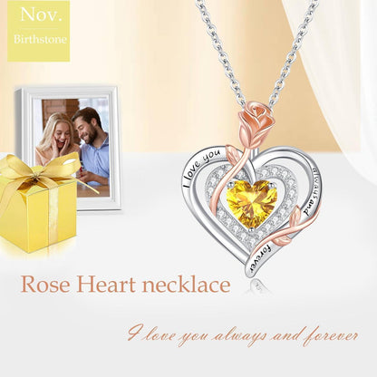 Silber Halskette Damen 925 Herz Rose Gravur Kette Geschenk