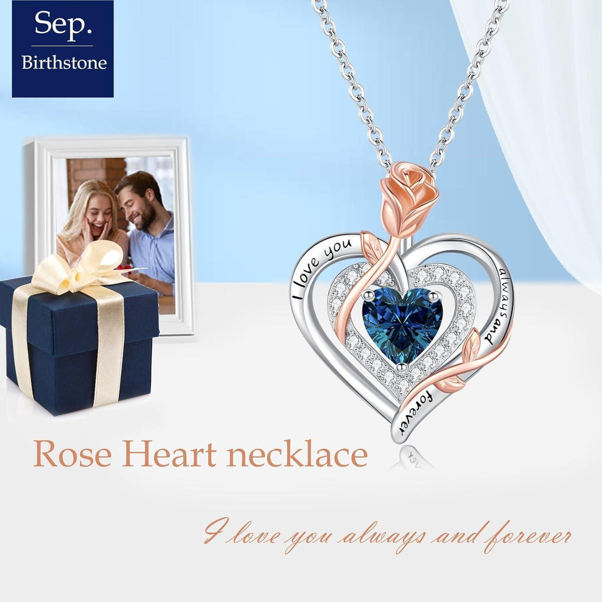 Silber Halskette Damen 925 Herz Rose Gravur – Muttertag Geschenk