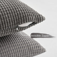MIULEE 4er Set Kissenbezug 40x40cm Grau Kordsamt Sofa