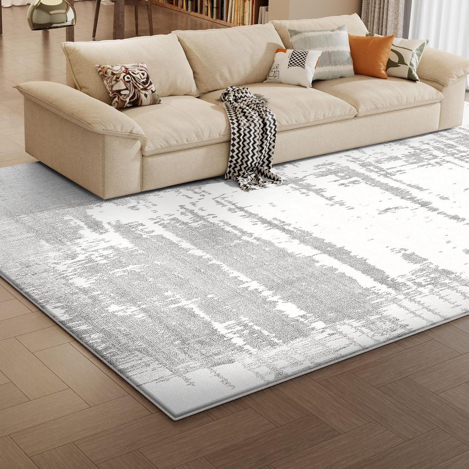 Teppich Grau Flauschig Moderner Schwamm 200x300 Wohnzimmer