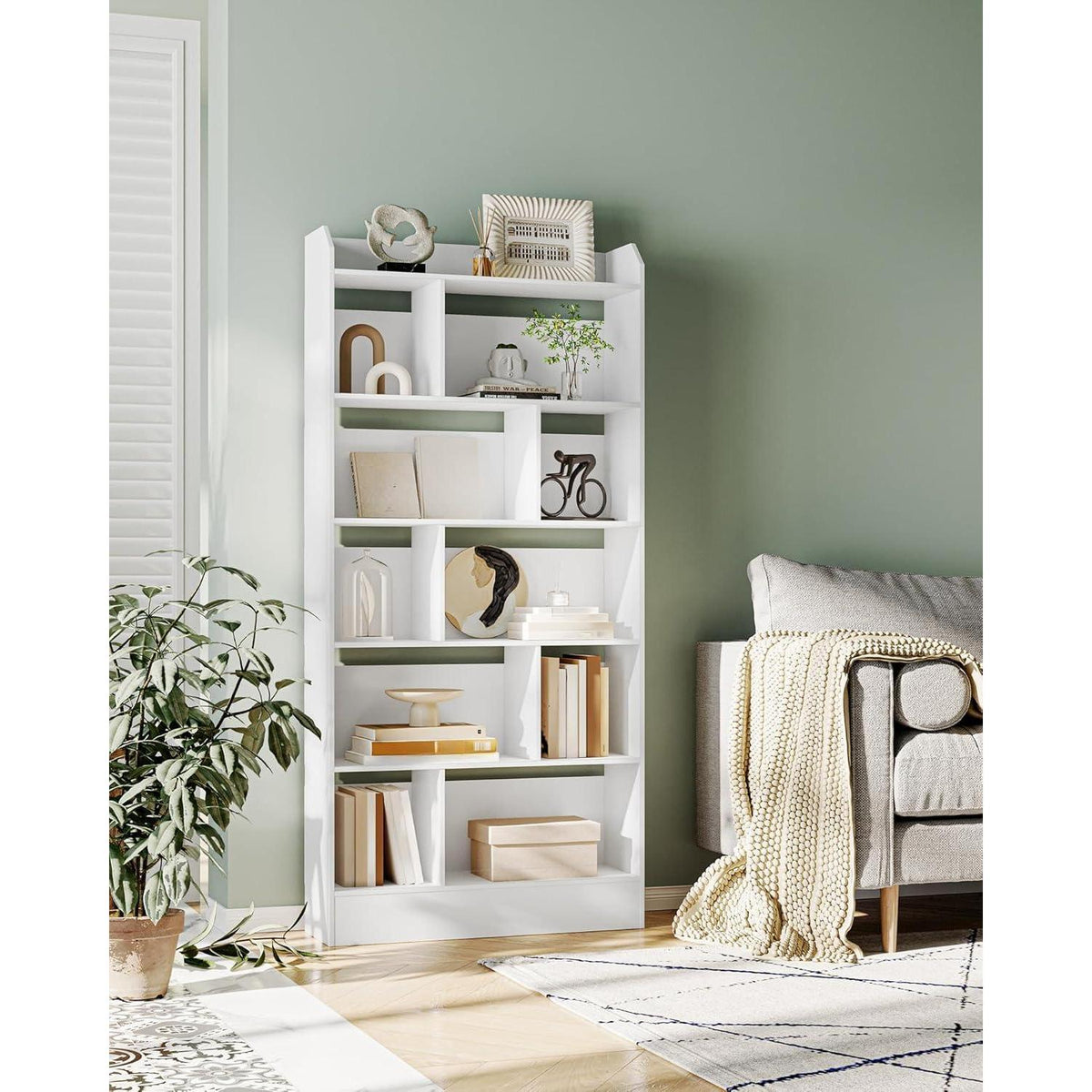 Weißes Bücherregal 6 Fach – 24 x 80 x 170 cm