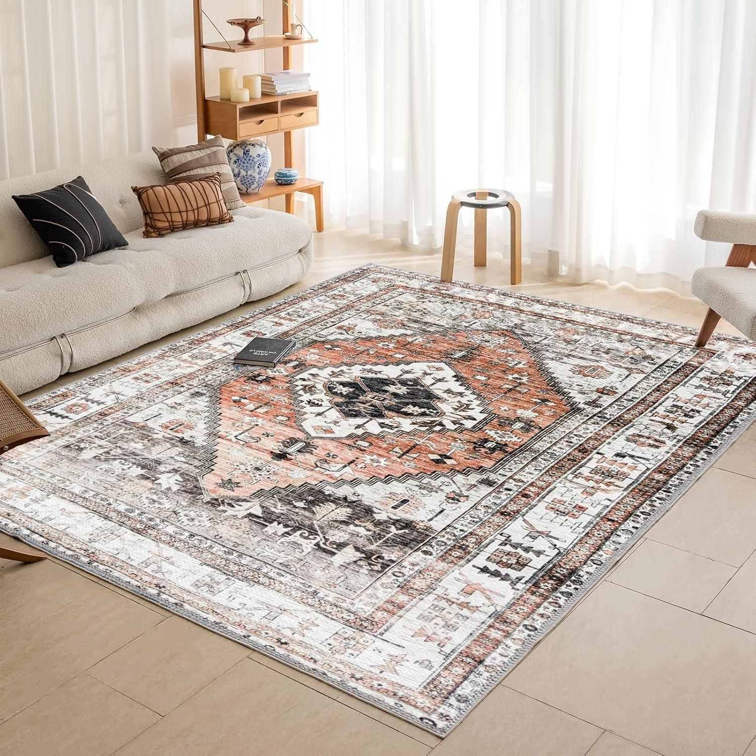 Vintage-Teppich Hochwertig Kaschmirimitat Blumenmuster