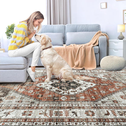 OMERAI Teppich Orientalisch Vintage 200x290cm Waschbarer Kurzflor