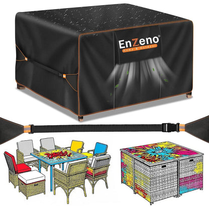 Wasserdichte Gartenmöbelabdeckung für Rattan Würfel Set, 110x110x74cm