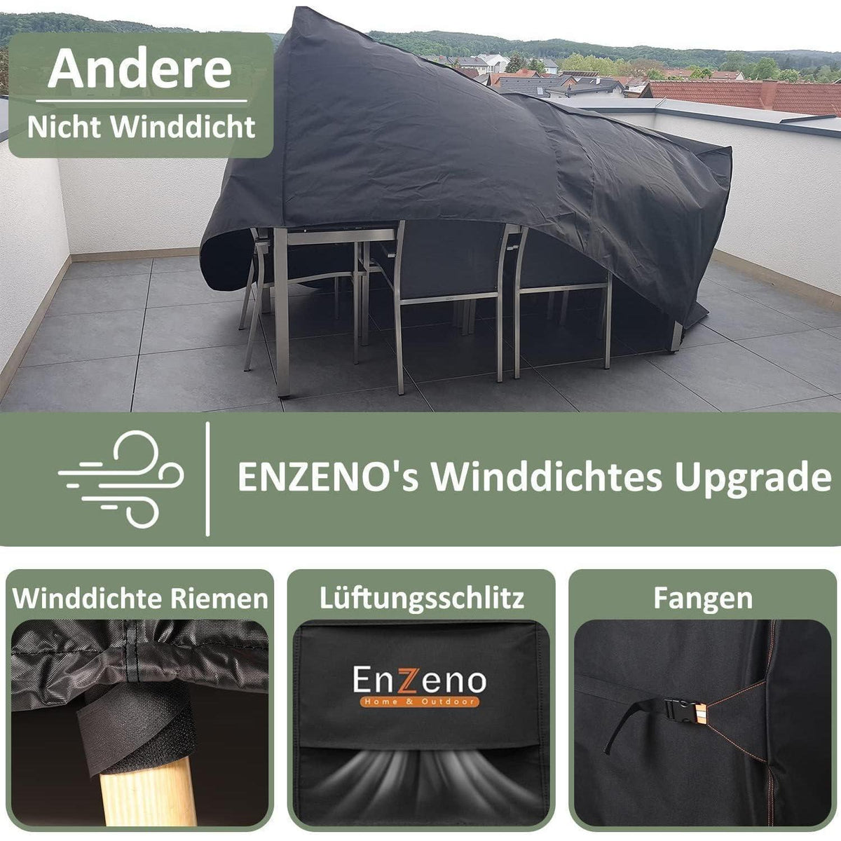 Wasserdichte Gartenmöbelabdeckung für Rattan Würfel Set, 110x110x74cm