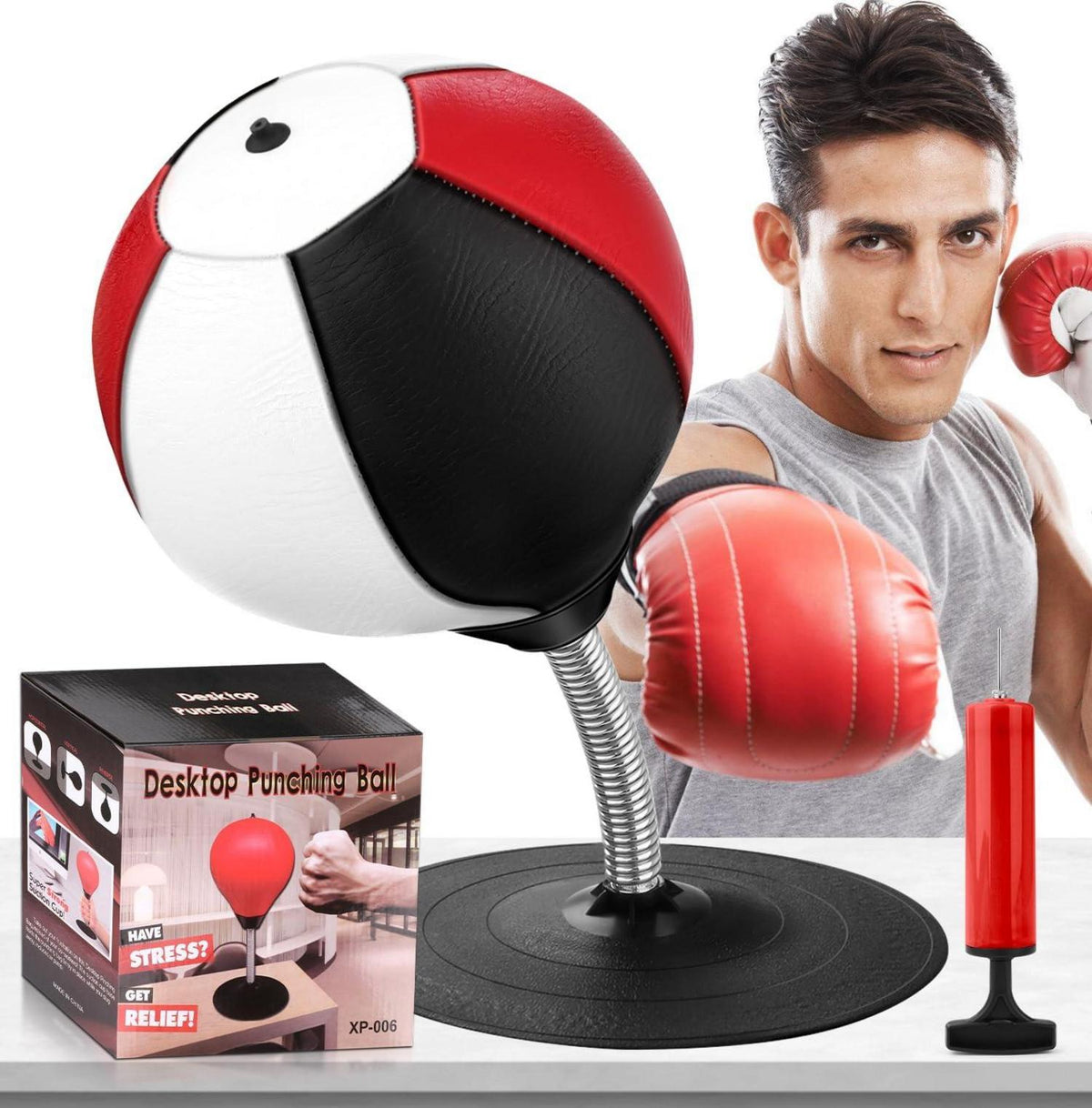 Punchingball Tisch Boxsack Saugnapf Stressabbau Büro Theke