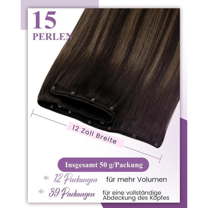 Braun Balayage Echthaar Tressen – Remy, 50cm, 50g