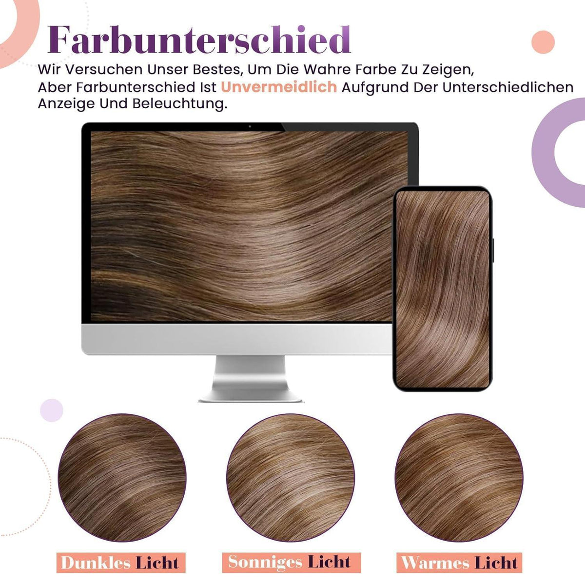 Echthaar Clip-in Extensions Balayage Ombre Mittelbraun Aschblond 45cm
