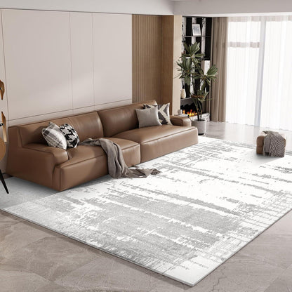 Modernes Grau Flauschiger Teppich 160x230 Wohnzimmer Büro