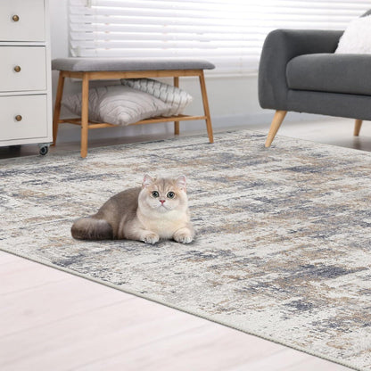 Modernes Flauschiges Teppich 120X170 Rutschfest Komfort Blau Grau