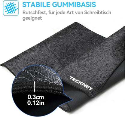 Gaming Mauspad XXL Speed 900x400 mm Schwarz Wasserdicht rutschfeste