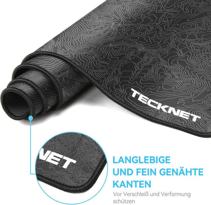TECKNET XXL Speed Gaming Mauspad 900x400 mm Schwarz wasserdicht rutschfeste Unterlage