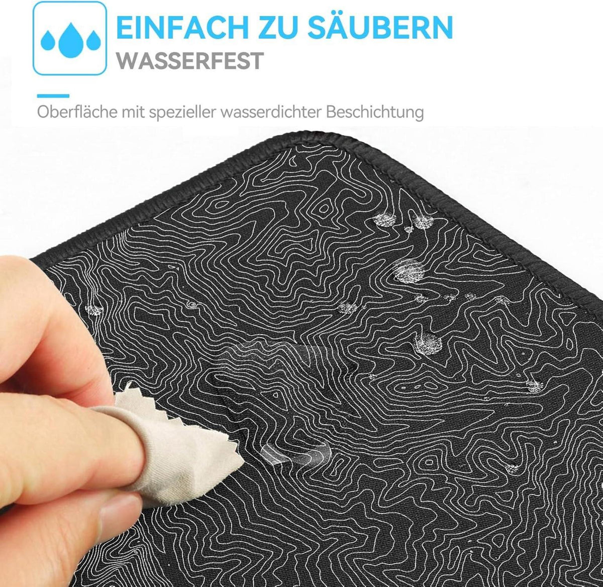 XXL Gaming Mauspad 900x400mm Schwarzes Mouse Pad, rutschfest, wasserdicht
