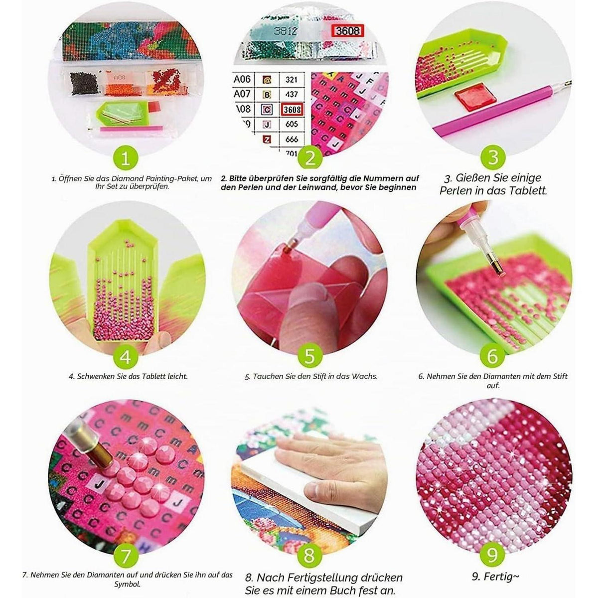 Diamantmalerei Schildkröte 5D Bastelset für Erwachsene & Kinder