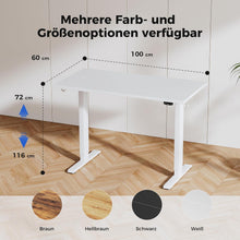 Höhenverstellbarer Schreibtisch Elektrisch 100x60 cm