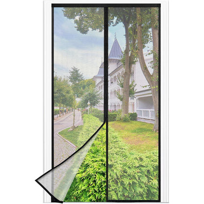 Fliegengitter Balkontür Magnetisch 90x220cm Schwarz Ohne Bohren