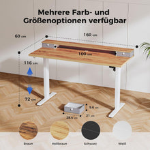 Höhenverstellbarer Schreibtisch mit 2 Schubladen 160 x 60 cm